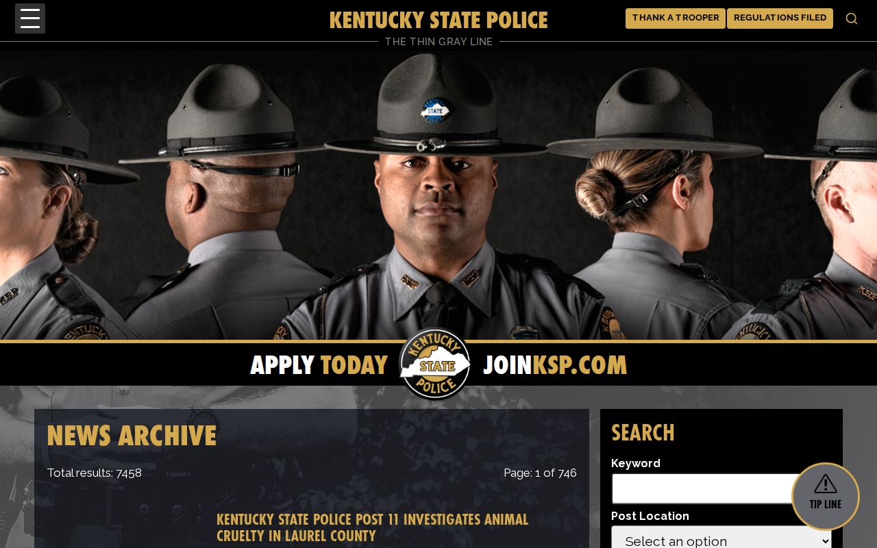 Kentucky State Police news archive for selected Rockcastle incidents